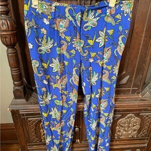 LOFT Women’s Size 10 Blue Paisley Tapered leg Pants